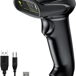 Wireless Barcode Scanner, Symcode Handheld CCD Cordless Barcode Scanner with USB Receiver Support Storing Codes Rechargeable Bar Code Reader Long Battery Life-picture-14
