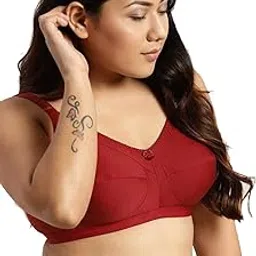 Women Plus Size Heavy Bust Full Coverage Non-Padded,Non Wired Pure Cotton Everyday Bra-image-80
