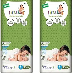 Firsthug Baby Diaper Pants Double Layer Leakage Protection High Absorb Technology - L (150 Pieces)-image-1