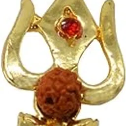 sullery Religious Jewellery Cubic Zironia Lord Shiv Trishul Locket with Rudraksha Gold Wood Zinc Alloy Pendant Necklace for Men Women-picture-55