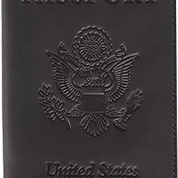shvigel US Leather Passport Book Cover - Thin American Travel Passport Holder - Premium International USA Passport Protector Case for Women Men (Black Vintage New)-picture-25