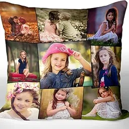 GiftsOnn Valentine's Day Personalized Black Satin Photo Valentine's Day Cushion/Pillow with Card 12 * 12 inch- White-picture-11