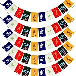 Reiki Crystal Products Tibetian Buddhist Prayer Flags Combo Pack Of 5 (Multicolour_75 Cm)-image-47