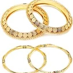 shining diva fashion Latest Gold Plated Set of 8 Stylish Traditional Bangle for Women-picture-14