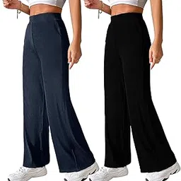 style go Women's High Waist Flared Korean Trousers|Trendy Casual Wear for Daily & Travel Use|Comfortable & Stylish Casual and Formal Trouser Pant-picture-28