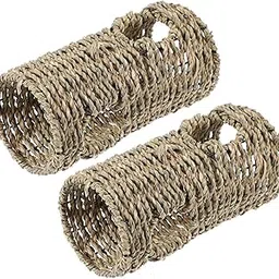 balacoo 2pcs Hamster Tunnel Activity Toy Woven Small Animal Hideout for Squirrels Guinea Pigs Fun Engaging Grass Nest for Play Shelter-picture-10