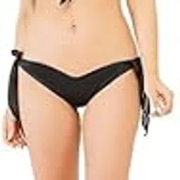 miavida Women's Satin Bikini Set – Black Tie-Up Bralette & Side-Tie Bottoms | Sexy Two-Piece Swimwear & Lingerie for Women (Free Size - S to L)-picture-14