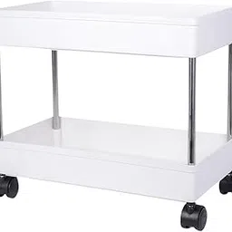 SMARTTEX™ Multipurpose Storage Organizer Slim Rack Shelf with Wheels for Living Room, Office, Bedroom, Bathroom, Kids Room, Kitchen Trolley (2 Layer)-picture-11