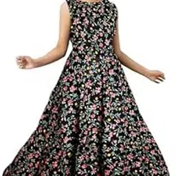 Rayon Printed Ethnic Long Gown for Women-image-34