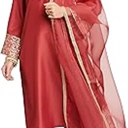 amazon brand - myx Women's Embroidered Pakistani Suit Set with Organza Dupatta | Available in Plus Sizes-picture-38