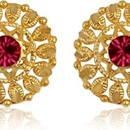 lila Traditional Fashionable Golden Tops Earrings For Women Girl For Wedding & Anniversary Gift For Wife, Mother & Sister-picture-44
