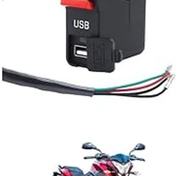 LOVMOTO Universal Led Fog Lights Switch With USB Charging For Bikes Fast Charging, Heavy Clamp And Strong ABS Plastic. 1_Way (USB Switch), 12 Volt, Black Comfortable With Pul-sar 200 Ns-picture-32