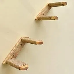 Cat Wall Mounted Shelf Furniture,Cat Climbing Shelves ,with Jute Scratching for Indoor Cats Four Steps Stairs,Heavy Duty Wooden Cats Perch Platform (Big-Left to Right)-picture-53