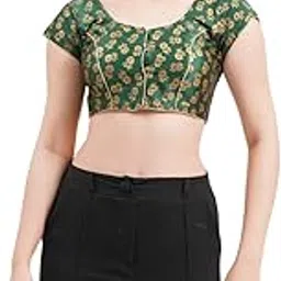Women Woven Design Brocade Work Banarasi Blouse Suitable for Saree and langah-picture-45