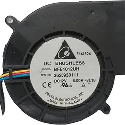 GREEN INDIA ENTERPRISES Delta BFB1012UH 97x97x33mm DC Blower Fan, 12V 6A, 9000 RPM, 4-Pin Connector, Turbo Cooling, High-Power-image-3