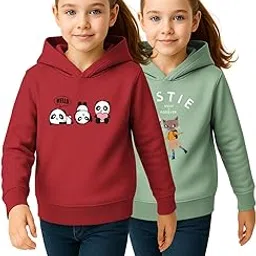 HELLCAT Trendy Cotton Blend Hoodie Sweatshirt for Girls - Pack of 2-picture-31