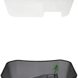 FABLOFT® 2Pcs Reptile Terrapin Tortoise Turtle Tank Vivarium Feeding Box-picture-41