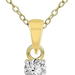 sparkles Classic Solitaire Lab Grown Diamonds Pendant Necklace For Women 0.2 Ct 14Kt-picture-12