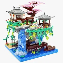 SKY LINE OCEAN || Cherry Blossom Tree Building Set || 2705 Pcs || Japanese Sakura House with LED Lights || Micro Bonsai Japanese Architecture, Building Block Large || 6 Months Structural Warranty-image-2