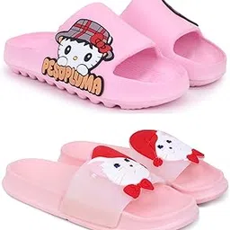 pampy angel Combo Pack of 2 Slipper/Flip Flops/Slides/Clogs/Sandals for Women (Tatoo-Peso Vs Hat-Cat)-picture-30