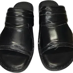 solevista where style meets sole Men's Leather Comfort Slides, Black, Multi-Strap Design with Non-Slip Sole-picture-15