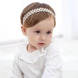 SYGA Baby Girl's Leaf Design Headband Soft & Stretchable Fabric Hairband for Infants, Toddlers, Little Princesses (0-3 Years Gold)-image-87
