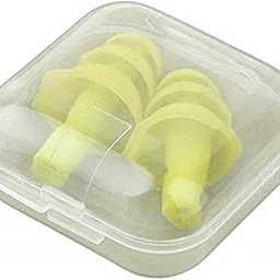 Shoppy shop 2018 New 1Pair Spiral Convenient Silicone Ear Plugs Anti Noise Snoring Earplugs Comfortable For Sleeping Noise Reduction Tool - yellow-image-3