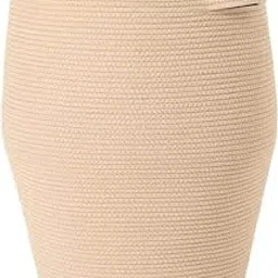 GRATIFY Large Woven Rope Laundry Basket, with Lid 60L, 16"Wx18"H 60L Tall Dirty Clothes Hamper with Handles Storage Blankets, Toys Blankets Pillows for Bedroom, Living Room - Cotton (Color-Brown)-image-22
