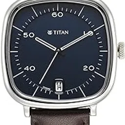 titan Neo Curve Quartz Analog with Date with Date Blue Dial Brown Leather Strap Watch for Men-NS1885SL03/NT1885SL03-picture-36