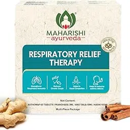 Maharishi Ayurveda Respiratory Relief Therapy | Ayurvedic Medicine for Respiratory related issues | Natural relief | Kasni, Asthomap, Prandhara, Anu Tail Combo Includes Asthomap (60 Tab), Prandhara (3Ml), Anu Taila (10Ml) & Kasni (100Ml) | Ayurveda Remedy For Cough & Cold | For Respiratory Immunity-picture-52