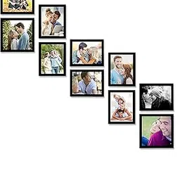 Art Street - Elevated set of 10 individual Black wall photo frame (8 units 6X8, 2 unit 8X8) designed for staircase-picture-27