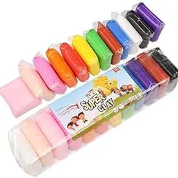 MSGH Creative Art and Craft Air Dry Super Clay 12 Different Color with Carving Molding Tools Kit for Girls and Boys; Kids Above Age 5+ Year Old (Super Clay Pack of 2)-picture-41