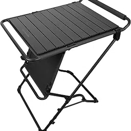 Camping Table with Additional Roll Up Tabletop, Multifuctional Camping Table Easily Transfer to Chair(Grey)-picture-12
