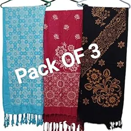 Cotton Scarf Stole for Women, Pack of 3, Lightweight Silky Soft, Multicolour, Summer Winter Collection-picture-16