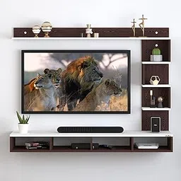Anikaa Larisa Engineered Wood Wall Mount TV Unit/TV Stand/TV Cabinet/TV Entertainment Unit/Set Top Box Stand (Wenge/White) (Ideal for 43 Inch)(D.I.Y)-picture-12
