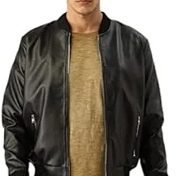 leather retail Men's Faux Leather Regular Jacket (Black) LRELBL0511-picture-33