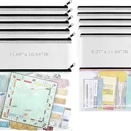 lify Zipper Pouch, Extra Large Zipper Bags, Waterproof Zipper Pouches for Office Supplies, Puzzles, Board Game Storage & Cross Stitch Projects- 6 Piece Pack (Black A3&A4 (6+6)- 12Pouch)-picture-26