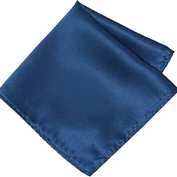 Mens Solid Pocket Square | Silk |12 x 12 inches | tweed fabric | Superior finishing| Packaging – folder | Colour - Sapphire Blue 1 | Set of 1 |-image-30