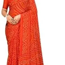 indoniq Fashion Women's Chiffon Fancy Bandhej Printed Saree With Blouse Piece, Saree for Women, Sarees for Wedding (26502, Unstitched Blouse Piece)-picture-51