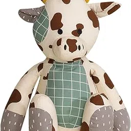 Milou Moo Organic Cotton Soft Toy for Babies | Teething Safe Baby Plush Doll | Swiss Meadow Print Baby Toy for Newborns, Infants & Toddlers | Snuggle Buddy, Nursery Decor & Baby Shower Gift-image-24