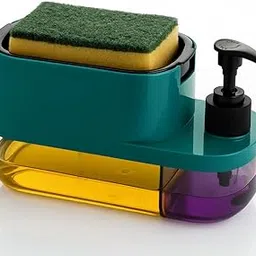 ELVORIAN 2-in-1 Soap Pump Dispenser with Sponge Holder | Kitchen Sink Liquid Dispenser | Easy One-Hand Operation | Leakproof, Compact & Durable Cleaning Accessory-image-9