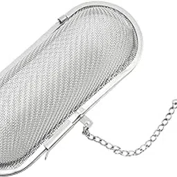 Spice Infuser for Cooking, Tea Infuser Stainless Steel, Fine Mesh Strainer for Loose Leaf Tea and Coffee, Reusable Stainless Steel Strainer with Chain, Compact Size 11x4.5x4.5 cm-image-32