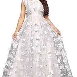 a to z cart Women's Net Embroidered Semi-Stitched Gown Titli Gown-New-picture-20