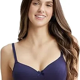 jockey FE23 Women's Wirefree Padded Super Combed Cotton Elastane Stretch Medium Coverage Multiway Styling T-Shirt Bra with Detachable Straps-picture-39