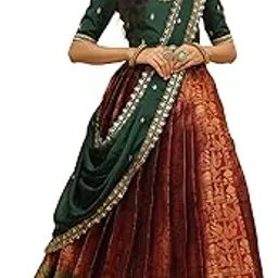fabcartz Trendy South Indian SemiStitched Half Saree For Women's-picture-10