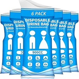 HOKINETY Disposable Urine Bag for Travel - 900ML Portable Pee Bags for Women Men 6 PCS Emergency Vomit Bags Unisex Urinal Toilet Bag for Car Camping, Road Trip,Traffic Jams, Pregnant, Kids, Patient-image-44