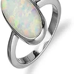 apsloose Certified 15.25 Ratti / 14.50 Carat German Silver Plated White Opal Fire Ring Astrological Gemstone Silver Ring for Women and Men-picture-51