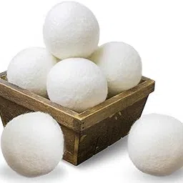 ERZA Wool Dryer Balls, Natural Fabric Softener, Reusable, Reduces Clothing Wrinkles and Saves Drying Time, Alternative to PVC Balls, Dryer Sheets & Liquid Softener, Lint Free, White, Pack of 4-picture-54