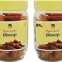 Mysore Sandal Dhoop Cones (Pack of 2) | 90 Natural & Organic Cones with Special Sandalwood Fragrance | Ideal for Meditation | Free Dhoop Stand Included-picture-29