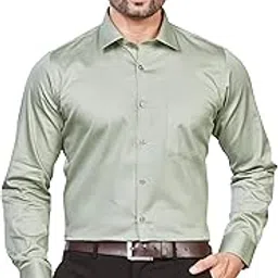 dukul Men's Solid Formal Shirt | Regular Fit |100% Pure Cotton Satin | Classic Collar | Full Sleave-picture-13